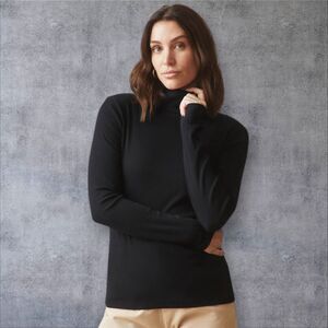 American Giant Turtleneck Womens Medium Black Pullover Luxe Rib Casual Cozy NEW